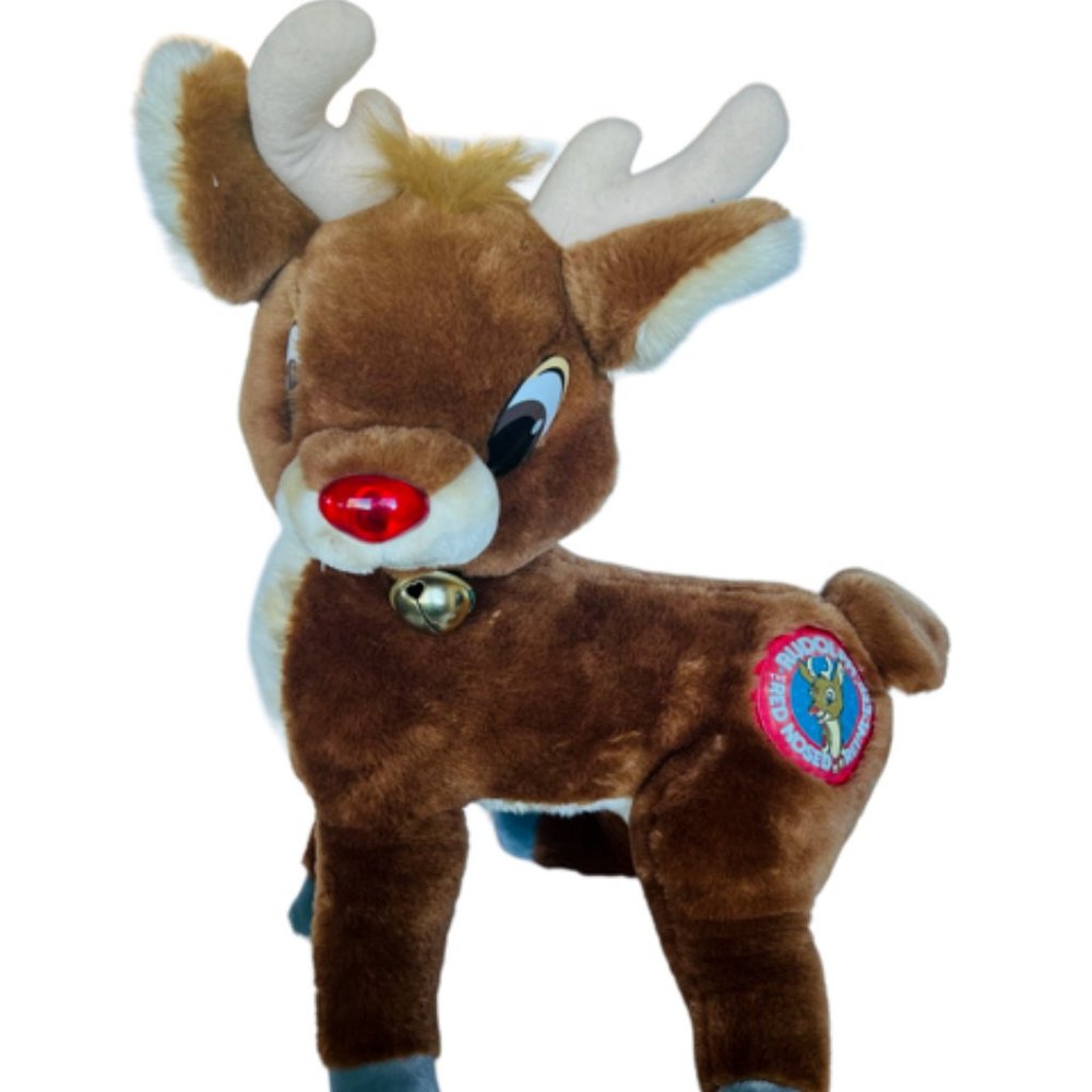 Rudolph Red Nosed Reindeer Plush 24" LARGE stuffed animal vtg 1988 Applause Xmas